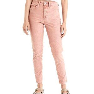 American Eagle Super Stretch Corduroy Mom Jeans Womens Size 18 Short Pink